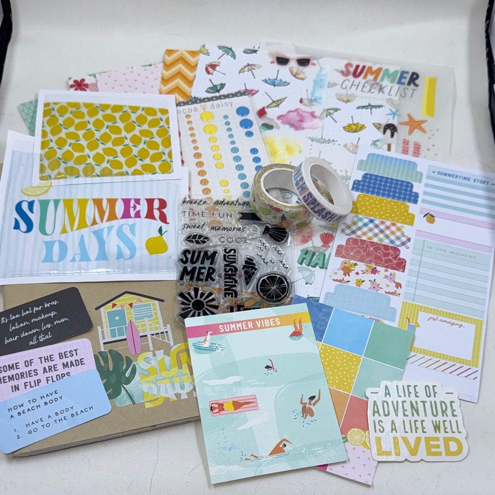 Cocoa Daisy July Summer Vibes Stationary Planner Memory Keeping Kit *Used